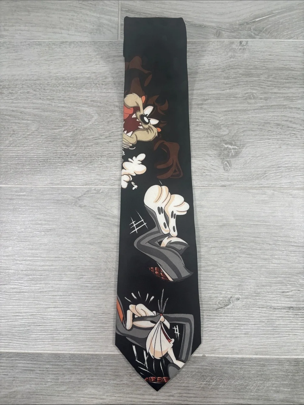 LOT OF 2 Vintage 90s Looney Tunes Neckties Taz Pepe Le Pew Christmas